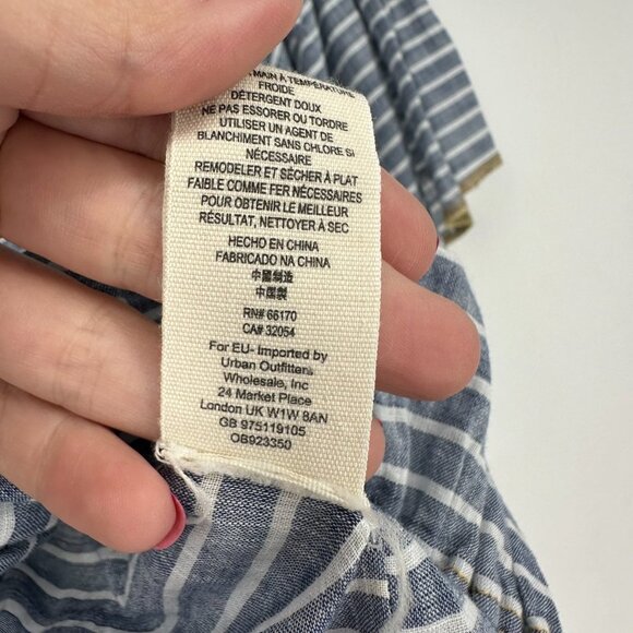 Free People Allora Crochet Cropped Boho Top Blue Stripe Medium - Picture 8 of 9